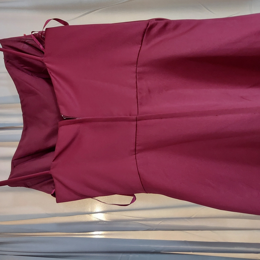 Vintage Maroon Runched Sheath Formal Dress With Spaghetti Straps/Matching Purse - Picture 9 of 14